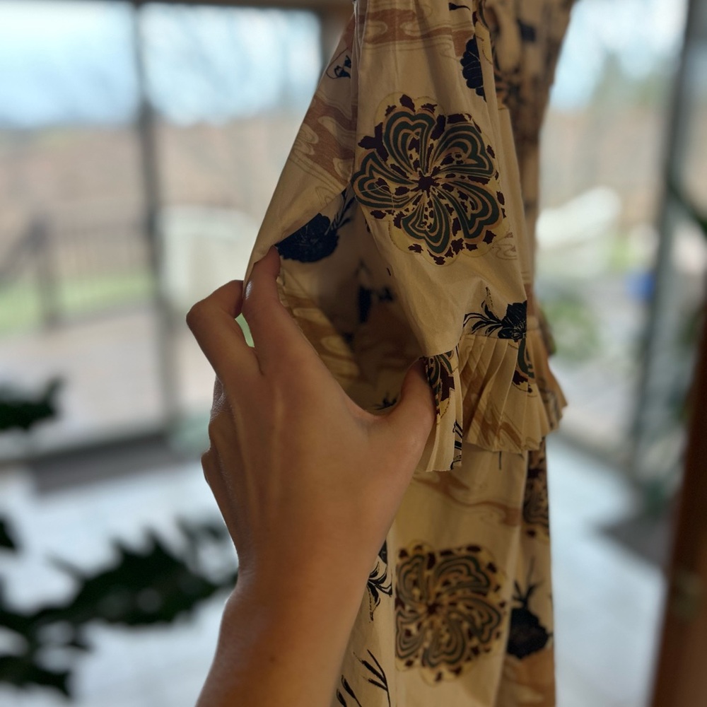 Ulla Johnson Cream Floral Midi Dress - Picture 6 of 11